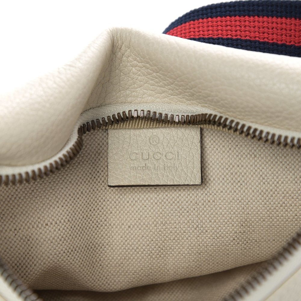 Gucci Grained Calfskin Small Print Belt Bag / Cross Body White - Picture 10 of 11